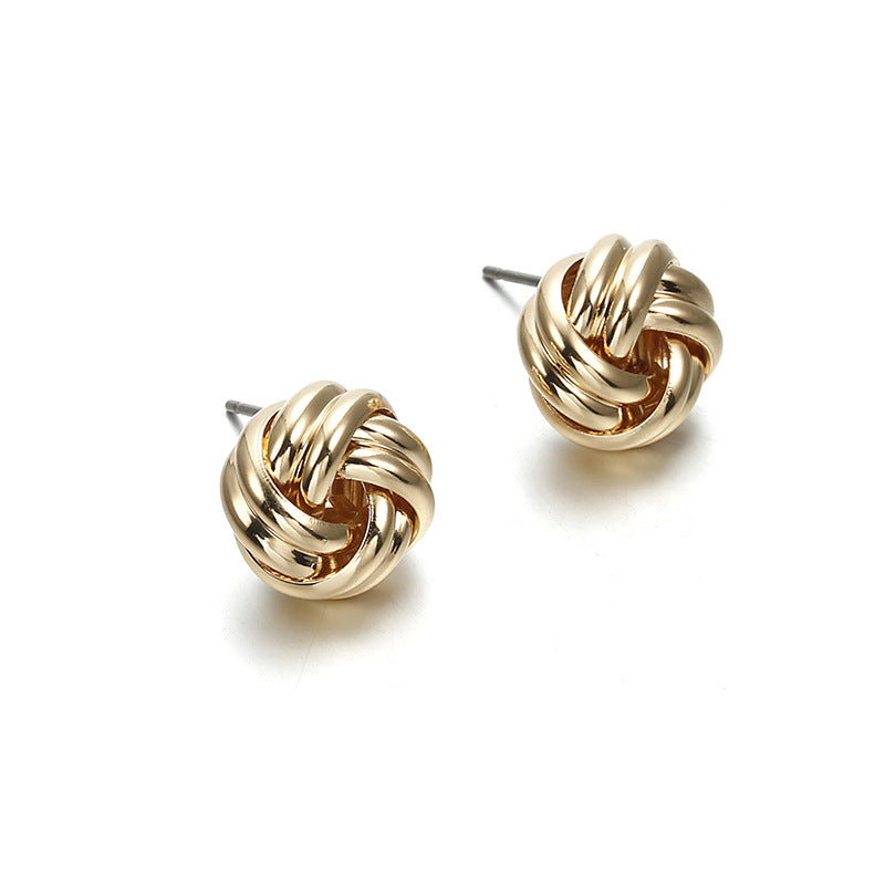 Elegant Gold Knot Stud Earrings