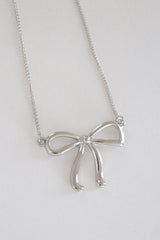 Silver Bow Necklace