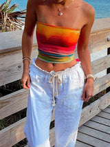 Ava Vibrant Sunset Tube Top