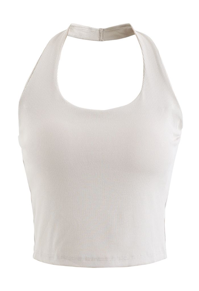 Chic Ribbed Halter Tops