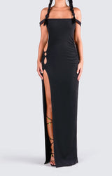 Sleek Off-Shoulder Cutout Gown