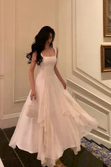 White Elegant Long Prom Dress