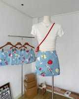 Picnic Blue Mini Skirt