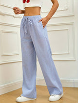 Relaxed Blue Striped Lounge Pants