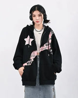 Chloe Star Graphic Zip Hoodie