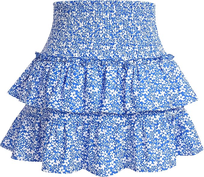 Floral Tiered Mini Skirt