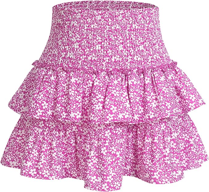 Floral Tiered Mini Skirt