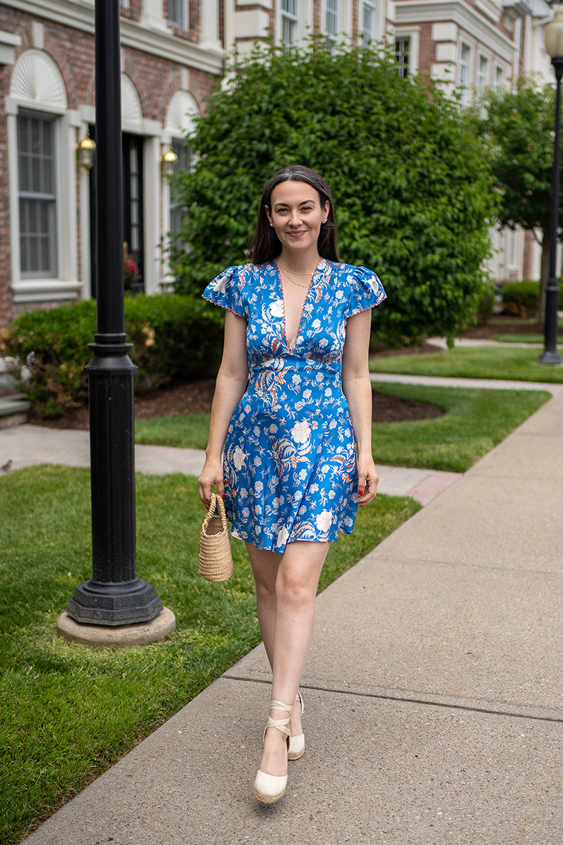 Sleeveless Silk Floral Mini Dress