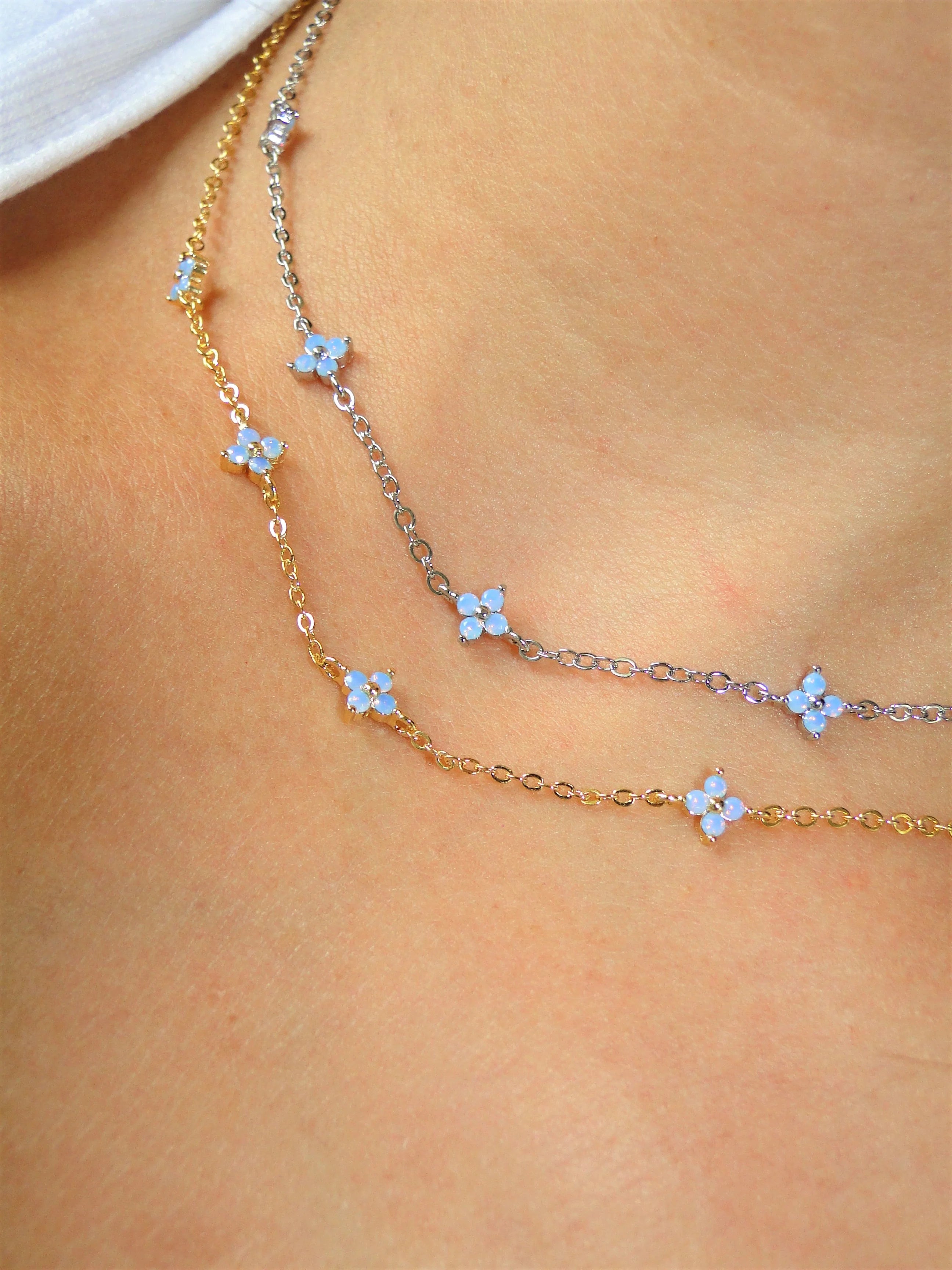 Blue Blossom Flower Necklace