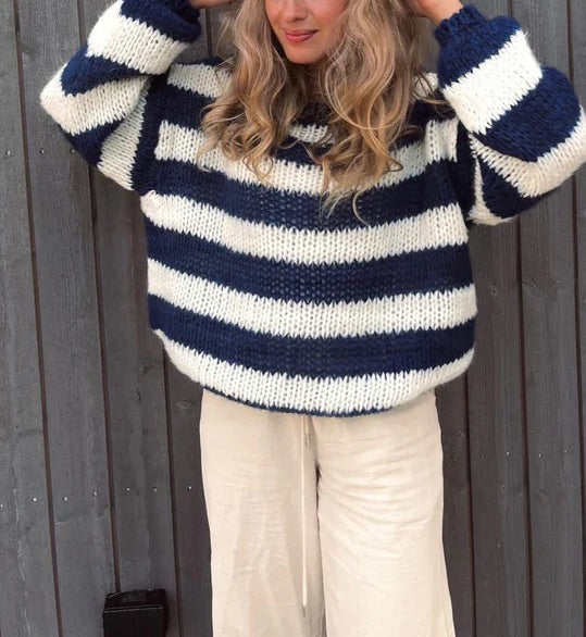 Lena Cozy Striped Knit Sweater