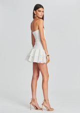 Cady Strapless Elastic White Mini Dress