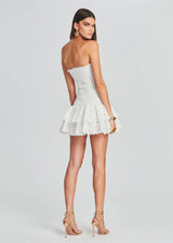 Cady Strapless Elastic White Mini Dress