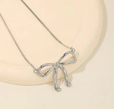 Silver Bow Necklace