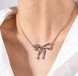 Silver Bow Necklace