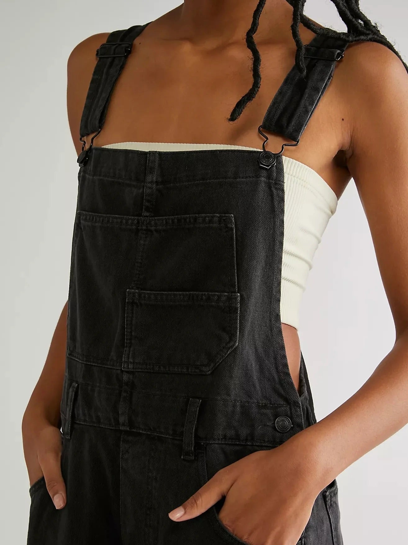 Nora Relaxed Denim Overalls