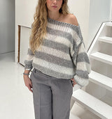 Lena Cozy Striped Knit Sweater