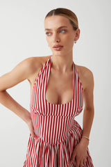 Clara Candy Stripe Halter Dress