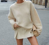 Chloe Cozy White Wool Sweater