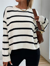 Laura Cozy Striped Knit Sweater