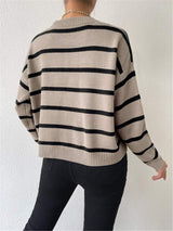 Laura Cozy Striped Knit Sweater