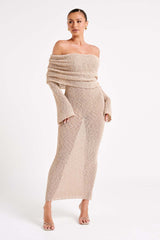 Claire Off-Shoulder Knit Maxi Set