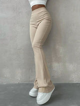 Sleek Ribbed Knit Pants