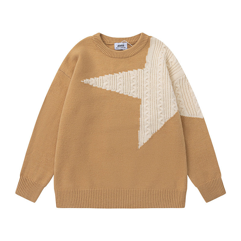 Star-Pattern Knit Sweater