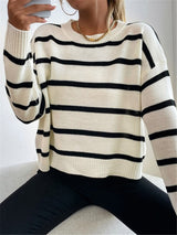 Laura Cozy Striped Knit Sweater