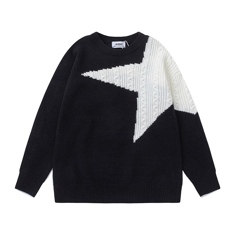 Star-Pattern Knit Sweater