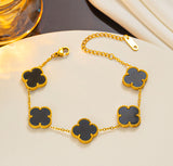 Four Leaf Clover Bracelet - Black