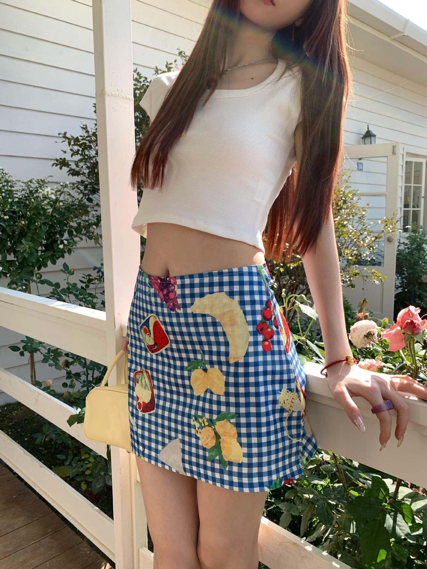 Picnic Blue Mini Skirt