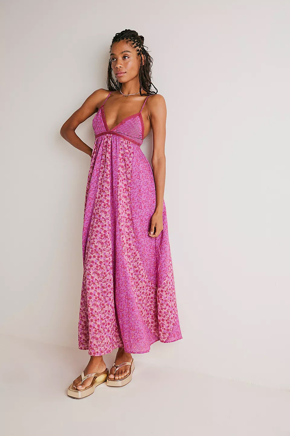 Beaded Floral Maxi Dress