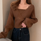 Claire Ribbed Knit Wrap Sweater