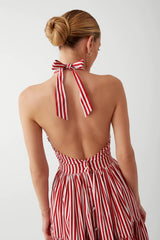 Clara Candy Stripe Halter Dress