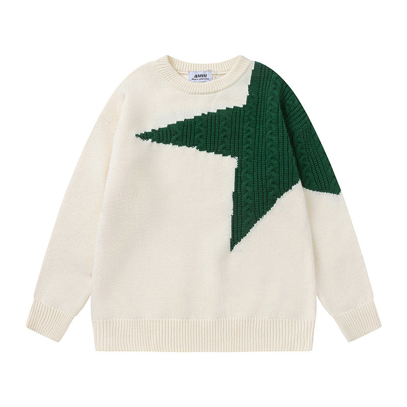 Star-Pattern Knit Sweater