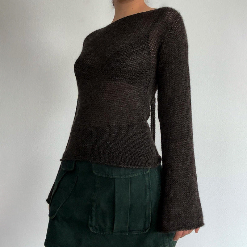 Lila Bell-Sleeve Knit Sweater