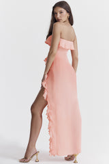 Lisa Strapless Ruffle Maxi Dress