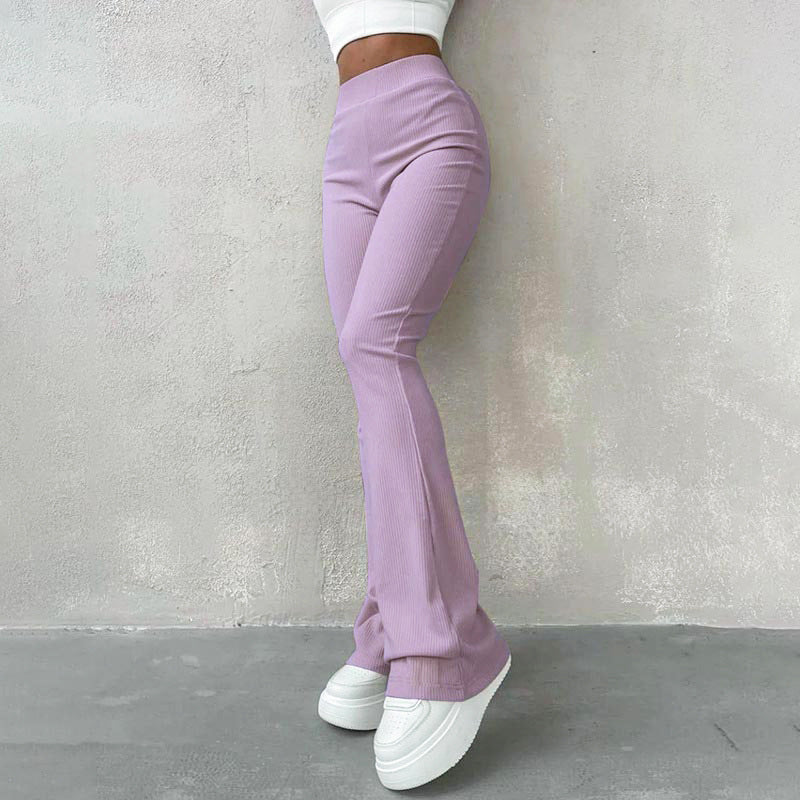 Sleek Ribbed Knit Pants