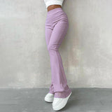 Sleek Ribbed Knit Pants