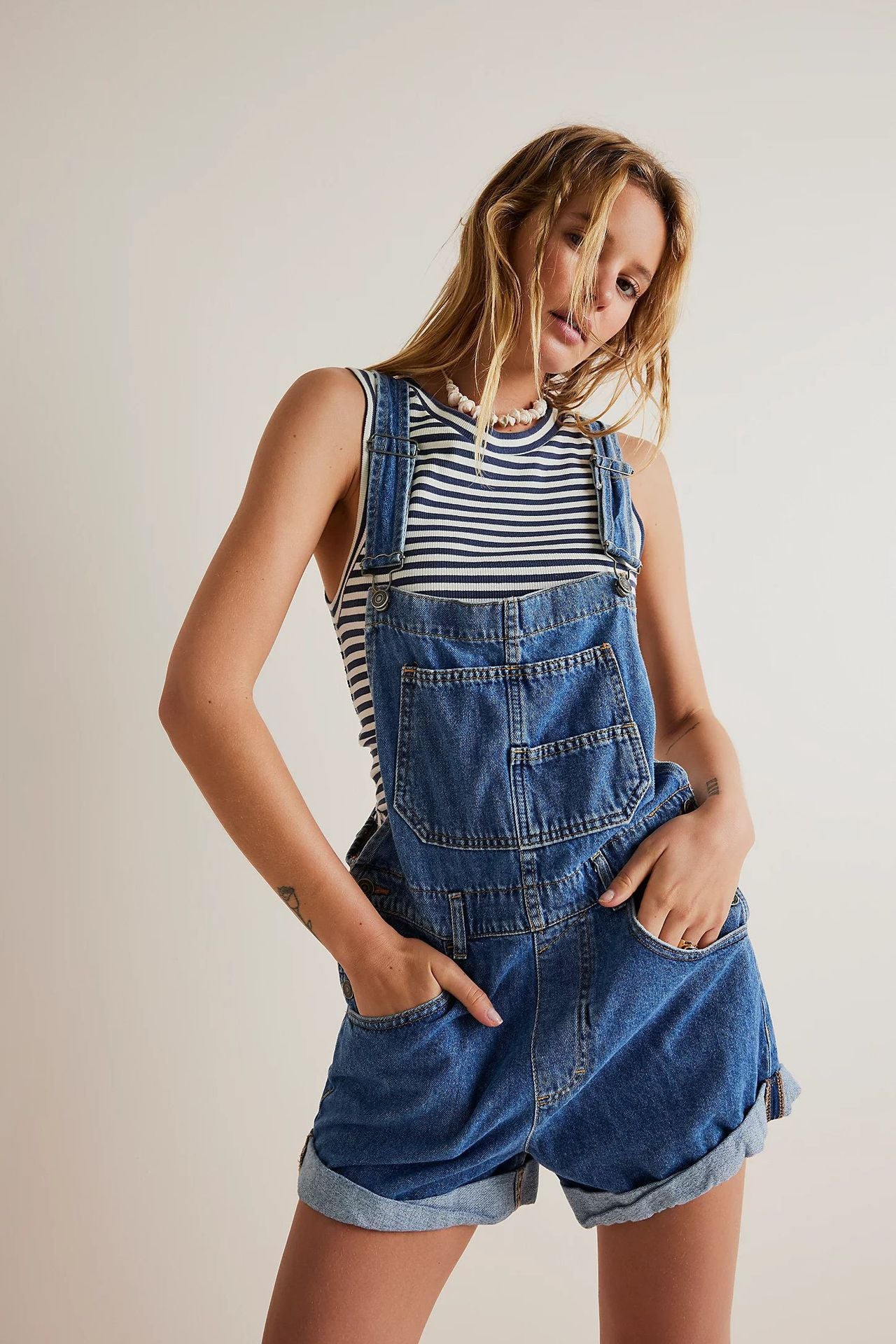 Chloe Denim Overall Shorts