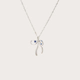 Silver Bow Pendant Necklace