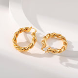 Braided Gold Hoop Earrings