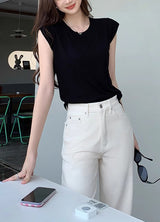 Casual Cap-Sleeve Top