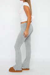 Soft Pink Flared Knit Pants