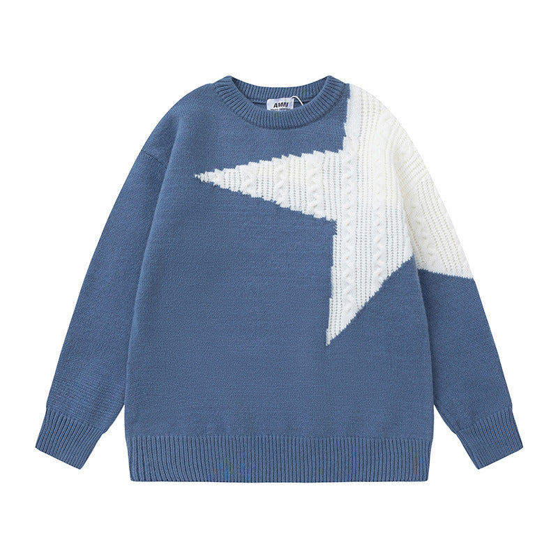 Star-Pattern Knit Sweater