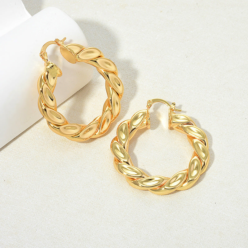 Braided Gold Hoop Earrings