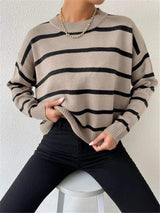 Laura Cozy Striped Knit Sweater