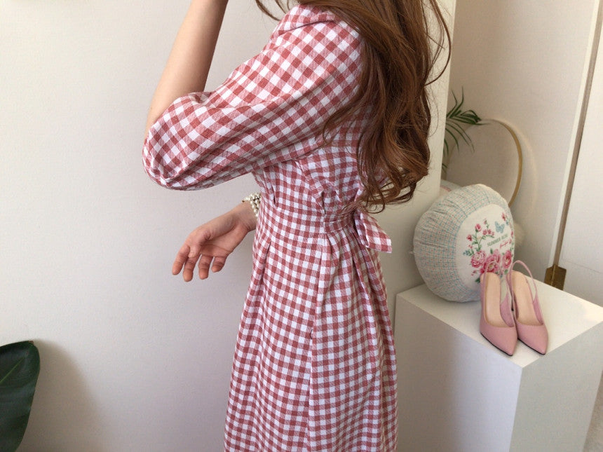 Grace Gingham Midi Dress