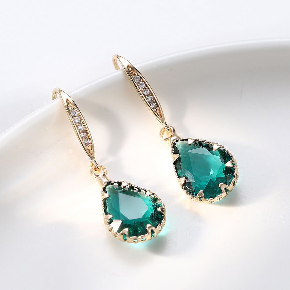 Elegant Emerald Teardrop Earrings