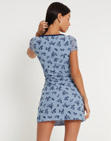 Chloe Botanical Flocked Mini Dress